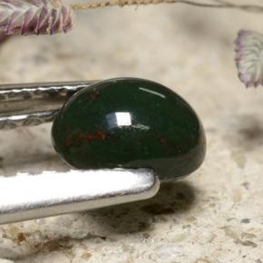 Pietra del sangue Verde naturale da 0.36 ct, Taglio ovale, Opaco