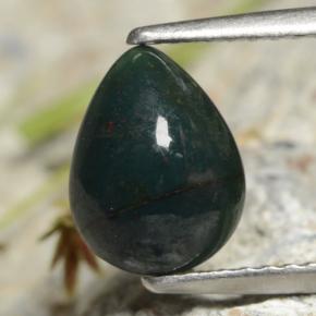 Eliotropio naturale verde da 1,45 ct, taglio a pera, opaco
