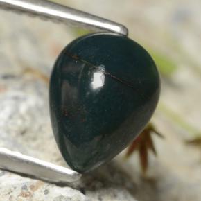 Eliotropio naturale verde da 1,45 ct, taglio a pera, opaco