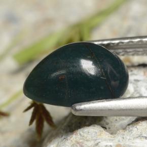 Eliotropio naturale verde da 1,45 ct, taglio a pera, opaco