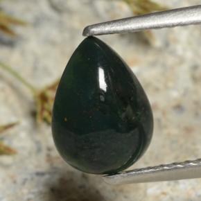 Pietra del sangue Verde naturale da 1.18 ct, Forma a pera, Opaco