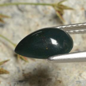 Pietra del sangue Verde naturale da 1.18 ct, Forma a pera, Opaco