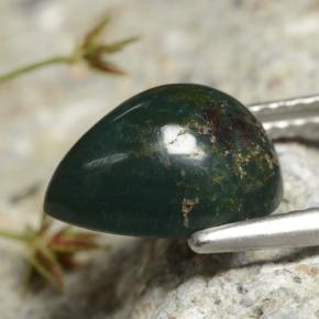 Pietra del sangue Verde scuro naturale da 3.37 ct, Forma a pera, Opaco