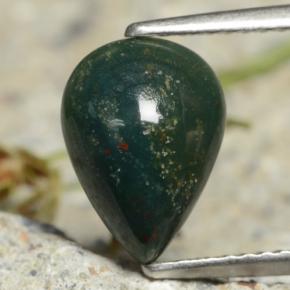 Pietra del sangue Verde naturale da 1.81 ct, Forma a pera, Opaco