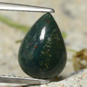 Pietra del sangue Verde naturale da 1.81 ct, Forma a pera, Opaco