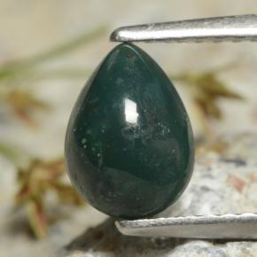 Pietra del sangue Verde naturale da 1.09 ct, Forma a pera, Opaco
