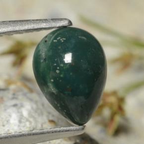 Pietra del sangue Verde naturale da 1.09 ct, Forma a pera, Opaco