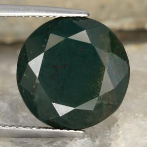 Pietra del sangue Verde scuro naturale da 11.25 ct, Taglio rotondo, Opaco