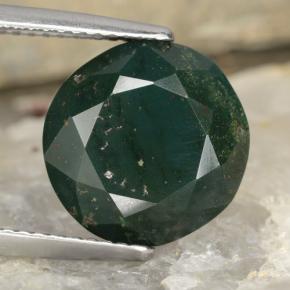 Eliotropio naturale verde da 7,11 ct, taglio rotondo, opaco