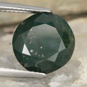 Eliotropio naturale verde da 7,11 ct, taglio rotondo, opaco