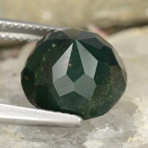 Eliotropio naturale verde da 7,11 ct, taglio rotondo, opaco