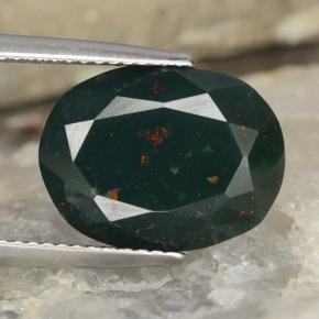 Eliotropio naturale verde da 7,64 ct, taglio ovale, opaco
