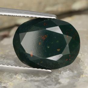 Eliotropio naturale verde da 7,64 ct, taglio ovale, opaco