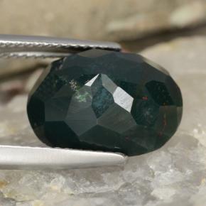 Eliotropio naturale verde da 7,64 ct, taglio ovale, opaco