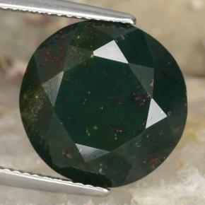 Eliotropio naturale verde da 12,39 ct, taglio rotondo, opaco