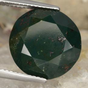 Eliotropio naturale verde da 12,39 ct, taglio rotondo, opaco