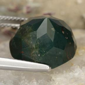 Eliotropio naturale verde da 12,39 ct, taglio rotondo, opaco