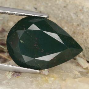 Eliotropio naturale verde da 10,25 ct, taglio a pera, opaco