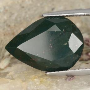 Eliotropio naturale verde da 10,25 ct, taglio a pera, opaco