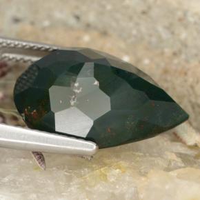 Eliotropio naturale verde da 10,25 ct, taglio a pera, opaco