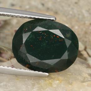 Eliotropio naturale verde da 8,22 ct, taglio ovale, opaco