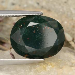 Eliotropio naturale verde da 8,22 ct, taglio ovale, opaco