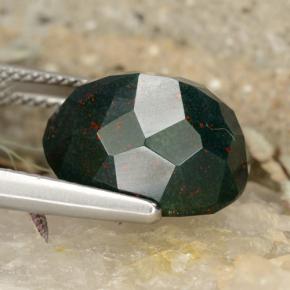 Eliotropio naturale verde da 8,22 ct, taglio ovale, opaco