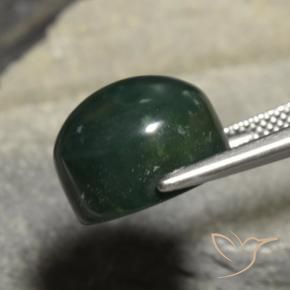 Pietra del sangue Verde scuro naturale da 13.42 ct, Rotondo, Opaco