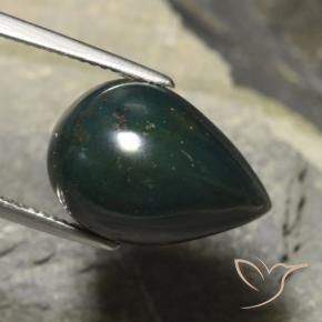 Pietra del sangue Verde scuro naturale da 13.48 ct, Forma a pera, Opaco