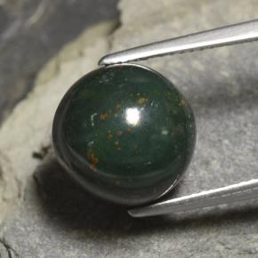 Eliotropio naturale verde da 8,82 ct, taglio rotondo, opaco