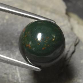 Eliotropio naturale verde da 8,82 ct, taglio rotondo, opaco