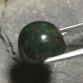 Eliotropio naturale verde da 8,82 ct, taglio rotondo, opaco