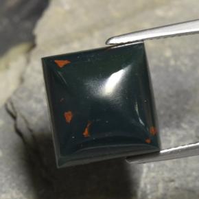 Eliotropio naturale verde da 12,04 ct, quadrato, opaco