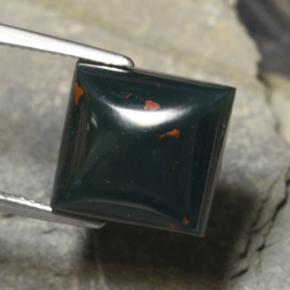 Eliotropio naturale verde da 12,04 ct, quadrato, opaco