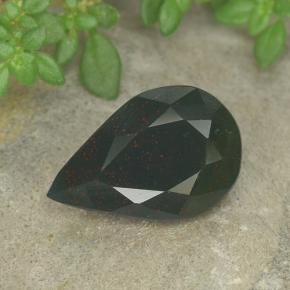 Eliotropio naturale verde da 2,44 ct, taglio a pera, opaco