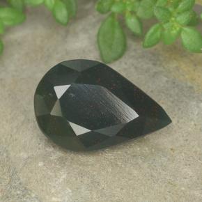Eliotropio naturale verde da 2,44 ct, taglio a pera, opaco