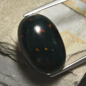 Eliotropio naturale verde da 25,89 ct, taglio ovale, opaco