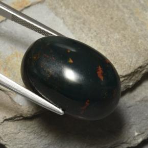 Eliotropio naturale verde da 25,89 ct, taglio ovale, opaco