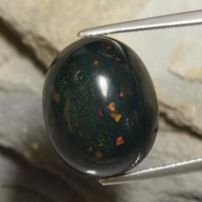 Pietra del sangue Verde foresta naturale da 23.38 ct, Taglio ovale, Opaco