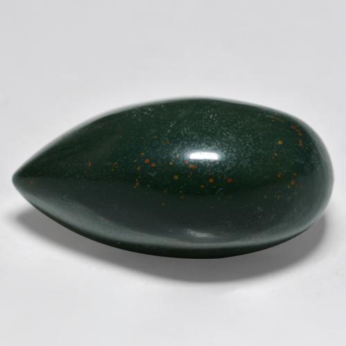 Pietra del sangue Verde multicolore naturale da 34.22 ct, Forma a pera, Opaco