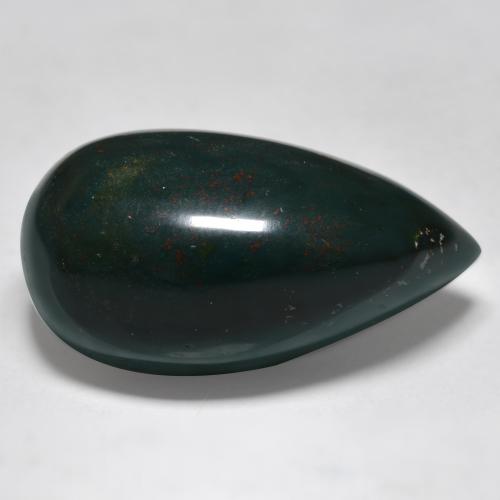 Pietra del sangue Verde multicolore naturale da 26.56 ct, Forma a pera, Opaco