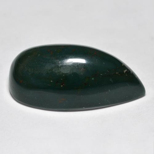 Pietra del sangue Verde multicolore naturale da 26.56 ct, Forma a pera, Opaco