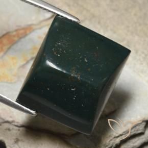 Pietra del sangue Verde scuro naturale da 19.16 ct, Taglio a baguette, Opaco