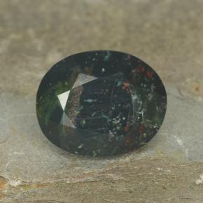 Pietra del sangue Verde multicolore naturale da 5.72 ct, Taglio ovale, Opaco