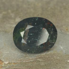 Pietra del sangue Verde multicolore naturale da 5.72 ct, Taglio ovale, Opaco