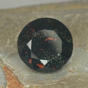 Eliotropio naturale verde da 9,32 ct, taglio rotondo, opaco