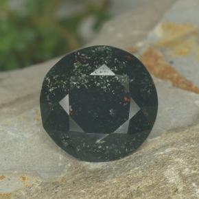 Eliotropio verde maculato naturale da 5,05 ct, taglio rotondo, opaco