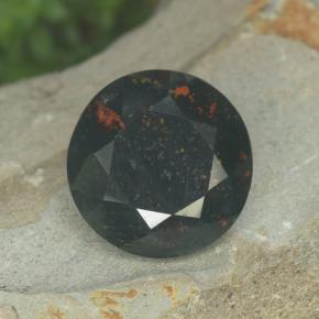 Eliotropio naturale verde da 3,81 ct, taglio rotondo, opaco
