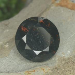 Eliotropio naturale verde da 3,81 ct, taglio rotondo, opaco