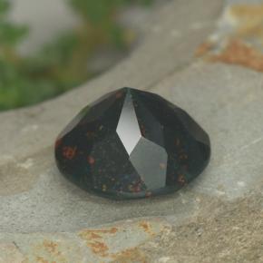 Eliotropio naturale verde da 3,81 ct, taglio rotondo, opaco
